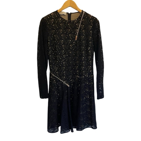 Stella McCartney Dresses & Skirts - Stella McCartney Long Sleeve Black Lace Dress with Gold Zipper Accents